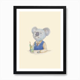 Koala And Mojito Art Print
