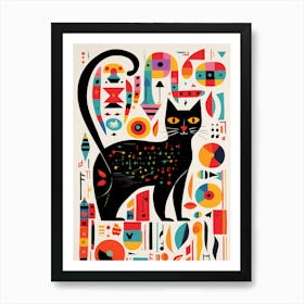 modern cat artwork Art Print