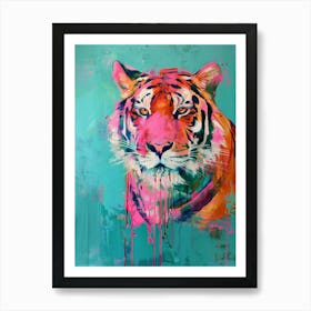 Tiger By Person Art Print