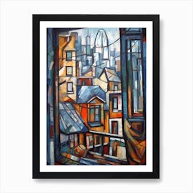 Window View Of Toronto Canada In The Style Of Cubism 2 Art Print