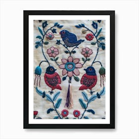 Birds And Flowers 1 Art Print