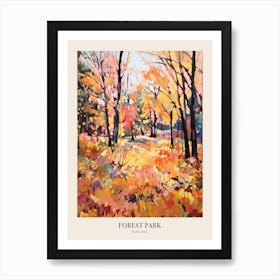 Autumn City Park Painting Forest Park Portland United States Poster Art Print