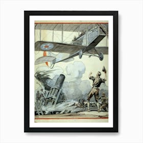 Airplane, Artillery Gun, And Soldiers (1917), Edward Penfield Art Print