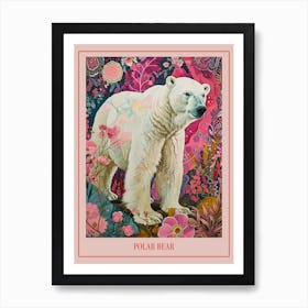 Floral Animal Painting Polar Bear 4 Poster Art Print