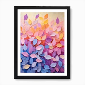 Pastel Leaves Painting 1 Art Print