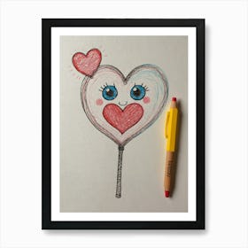 Valentine'S Day Drawing 1 Art Print