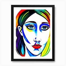 Woman With Rainbow Hair Art Print