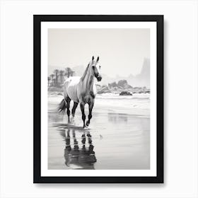 A Horse Oil Painting In Camps Bay Beach, South Africa, Portrait 1 Art Print