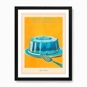 Retro Blue Jelly Vintage Cookbook Inspired 1 Poster Art Print