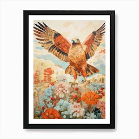 Red Tailed Hawk 2 Detailed Bird Painting Art Print