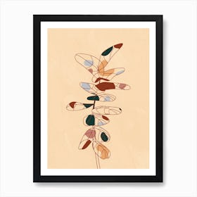 Abstract Botanical Line Work Art Print