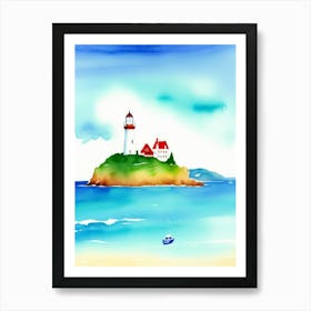 Watercolor Lighthouse Art Print