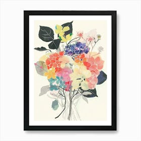 Hydrangea 5 Collage Flower Bouquet Art Print