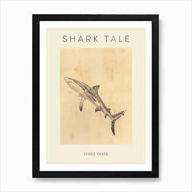 Zebra Shark Vintage Illustration 5 Poster Art Print