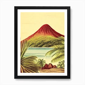 Pico Island Portugal Vintage Sketch Tropical Destination Art Print