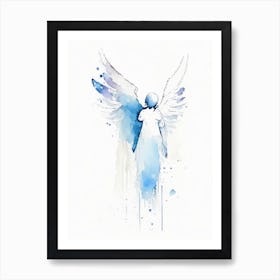 Guardian Angel Symbol Minimal Watercolour Art Print