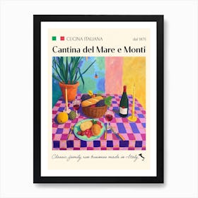 Cantina Del Mare E Monti Trattoria Italian Poster Food Kitchen Art Print