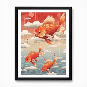 Carp Streamers Japanese Kitsch 3 Art Print