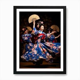 Awa Odori Dance Japanese Traditional Illustration 2 Art Print