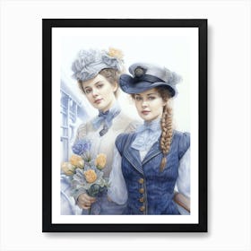 Titanic Ladies Colour Sketch 4 Art Print