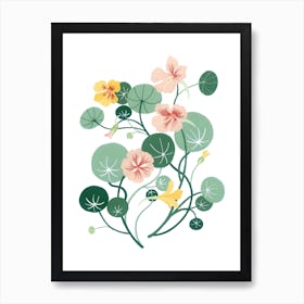 Wild Flower Nasturtium Botanical Painting 1 Art Print