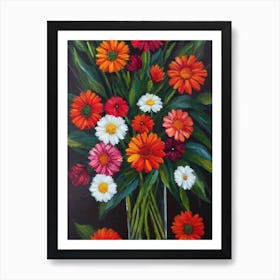 Gerberas Still Life Oil Painting Flower Art Print