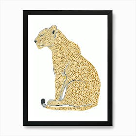 Yellow Mountain Lion 2 Art Print