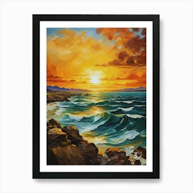 198.Golden sunset,San Francisco,USA. Art Print