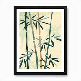 Bamboo Tree Flat Illustration 4 Art Print