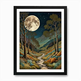 william morris Full Moon Over Scotland Art Print