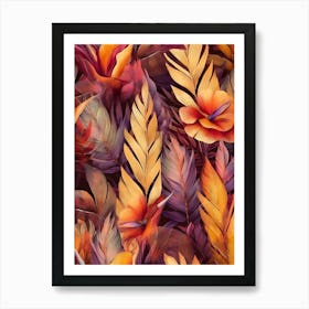 Tropical Leaves Seamless Pattern 3 Art Print