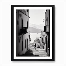 Amalfi, Italy, Mediterranean Black And White Photography Analogue 4 Art Print