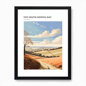 The South Downs Way England 3 Hiking Trail Landscape Poster Art Print