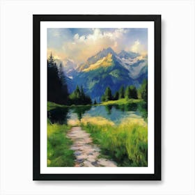 Switzerland Mountains Landscape View Art Print