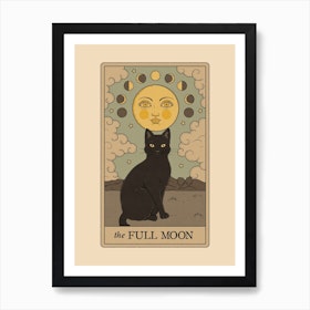 The Full Moon    Cats Tarot Art Print