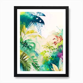 Costa Rica Watercolour Pastel Tropical Destination Art Print