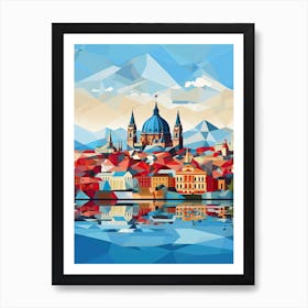 Budapest, Hungary, Geometric Illustration 4 Art Print