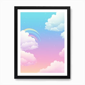 Sky With Clouds And Rainbow Art Print