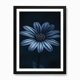 Dark Blue Flower 9 Art Print