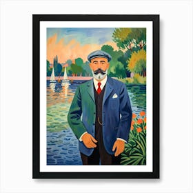 Man By The Water Art Print