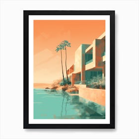 Hapuna Beach Hawaii Abstract Orange Hues 2 Art Print