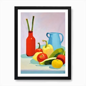 Tablescape 9 vegetable Art Print