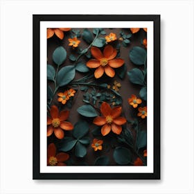 Abstract Floral Wallpaper Art Print