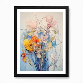 Abstract Flower Painting Bluebonnet 2 Art Print
