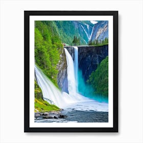 Stalheimskleiva Waterfall, Norway Majestic, Beautiful & Classic (1) Art Print