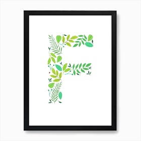 Leafy Letter F Art Print