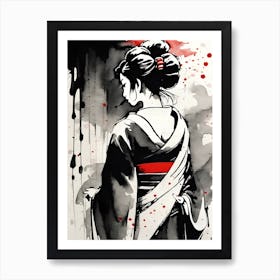 Japanese Geisha Girl Art Print