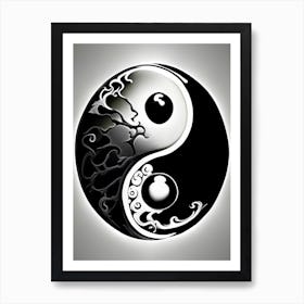 Yin and Yang Symbol Illustration Art Print