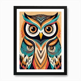 Owl Painting, Owl Abstract Art, 1478 Art Print