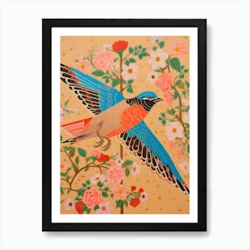 Maximalist Bird Painting Barn Swallow 3 Art Print